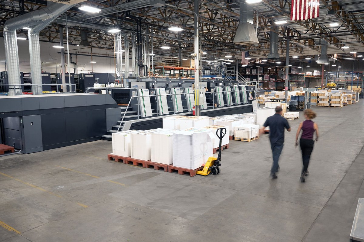 The production floor at Courier Graphics