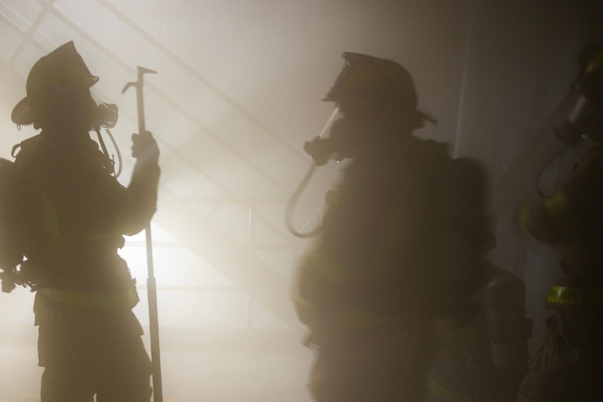 Firefighters in protective gear