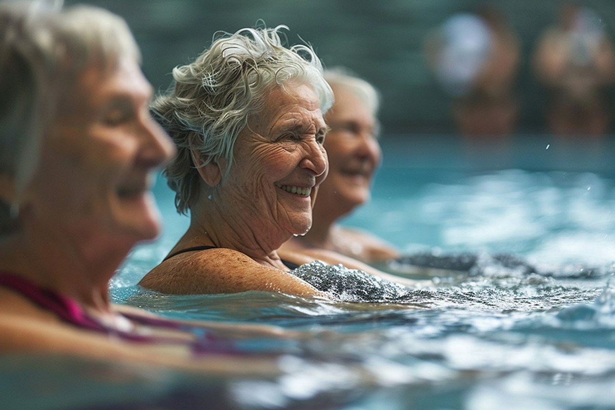 An active older couple, part of the adult membership and wellness community at Lakeland Hills Family YMCA.